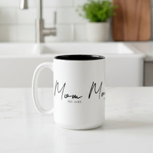 Mum Established New Mum Gift Two-Tone Coffee Mug