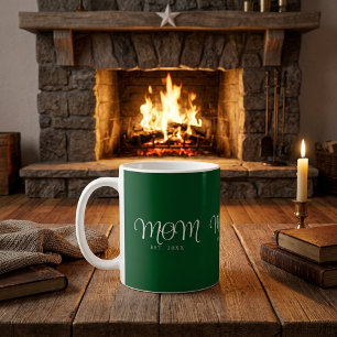 Mum Established New Mum Gift White Script Coffee Mug