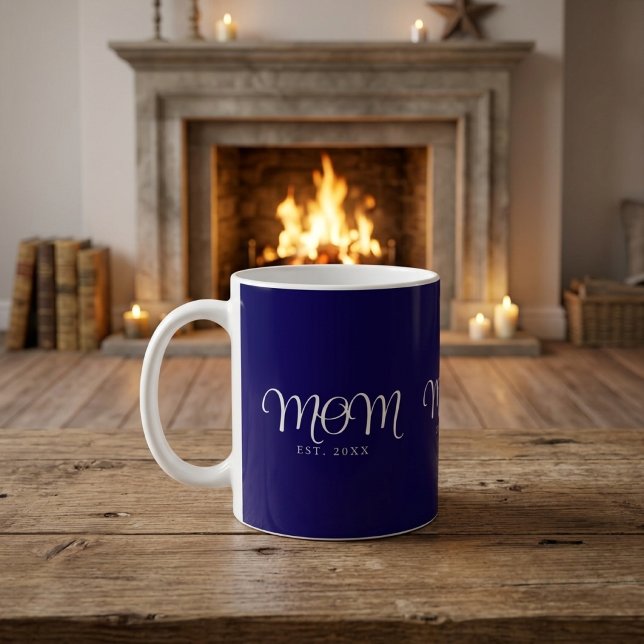 Mum Established New Mum Gift White Script Coffee Mug (Mom Established New Mom Gift White Script Coffee Mug)