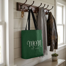 Mum Established New Mum Gift White Script Tote Bag