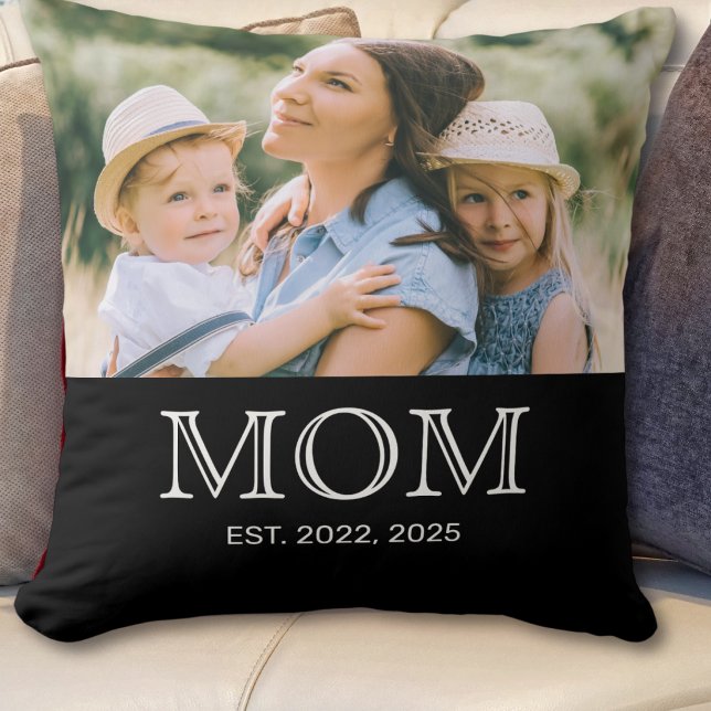 Mum Established Photo Black Cushion (Creator Uploaded)