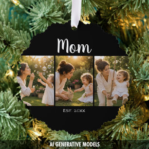 Mum Established Photo Christmas Keepsake Tree Decoration Card