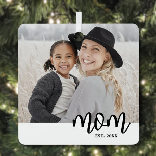 Mum Established Photo Christmas Metal Tree Decoration