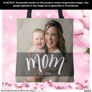 Mum Established Photo Gift for New Mama Tote Bag