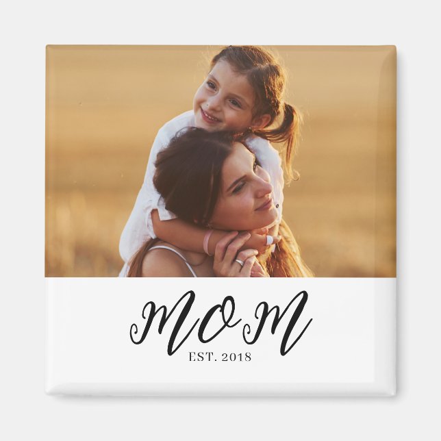 Mum Established Photo Gift Magnet (Front)