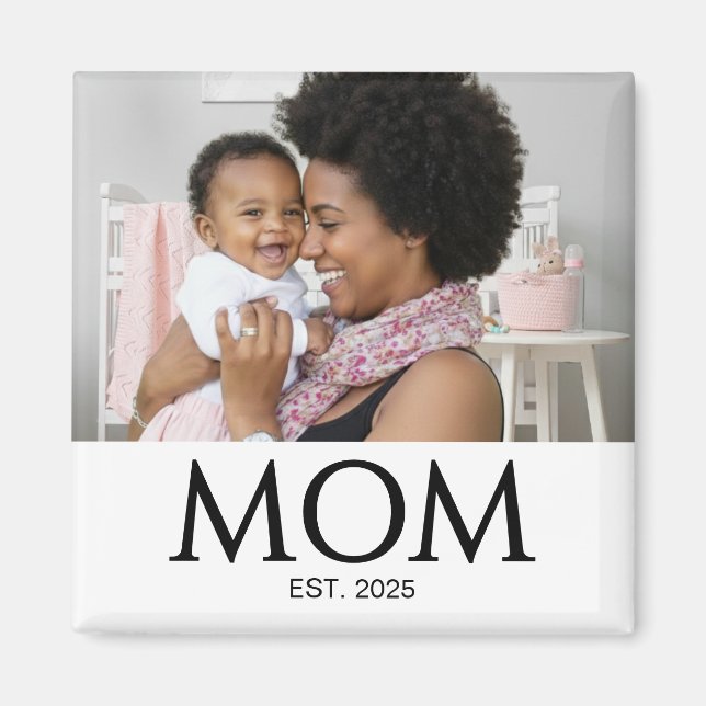 Mum Established Photo Gift Magnet (Front)