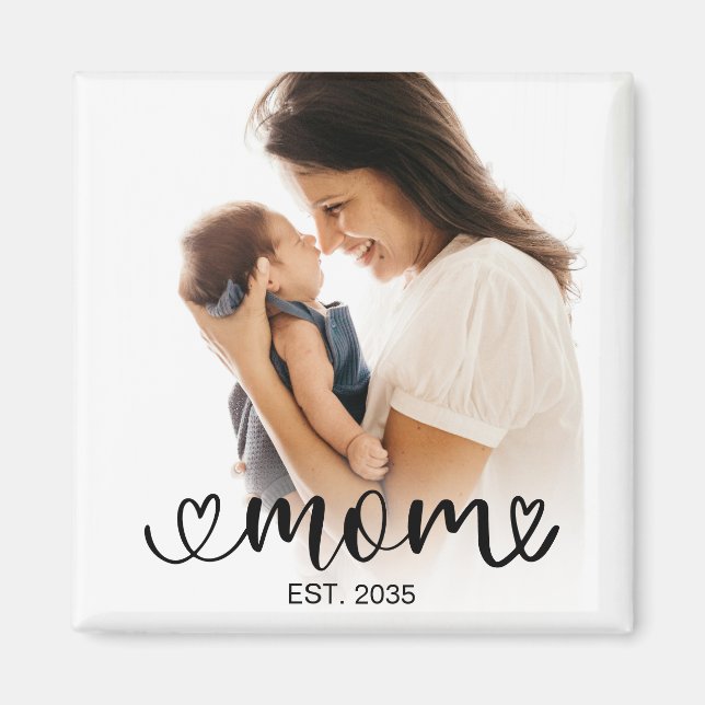 Mum Established Photo Gift Magnet (Front)