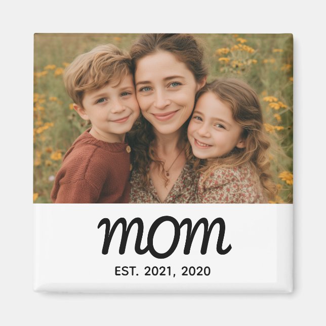 Mum Established Photo Gift Magnet (Front)