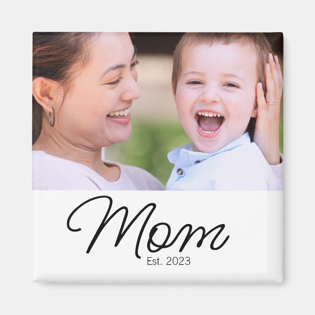 Mum Established Photo Gift Magnet (Front)
