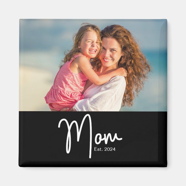 Mum Established Photo Gift Magnet (Front)