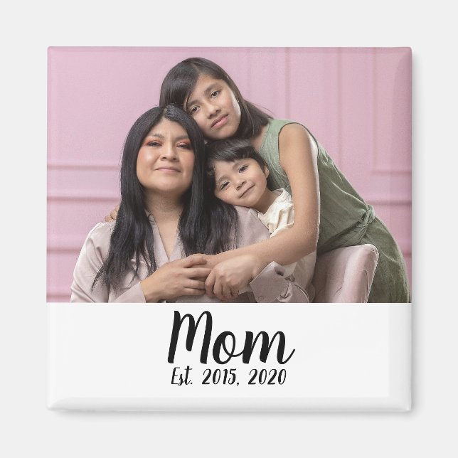 Mum Established Photo Gift Magnet (Front)