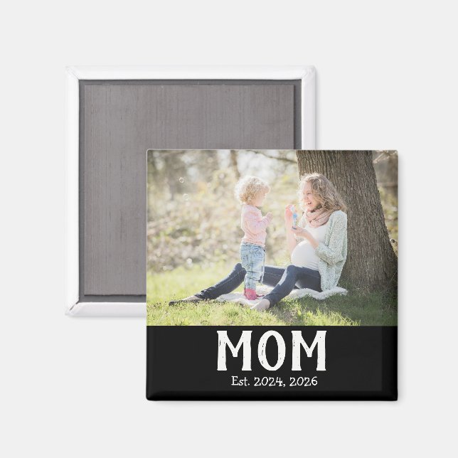 Mum Established Photo Gift Magnet (Front/Back)