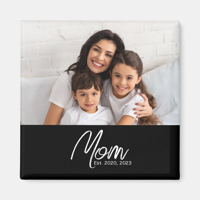 Mum Established Photo Gift Magnet (Front)