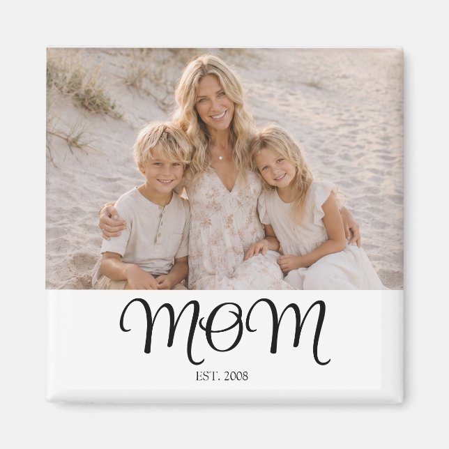 Mum Established Photo Gift Magnet (Front)