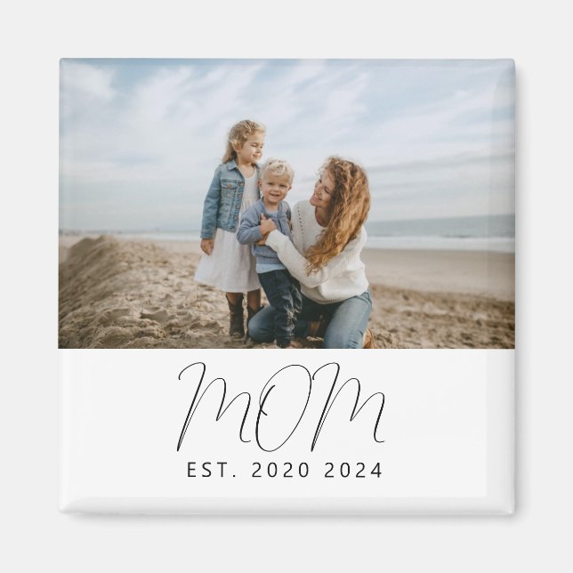 Mum Established Photo Gift Magnet (Front)