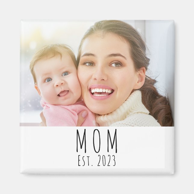 Mum Established Photo Gift Magnet (Front)