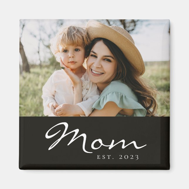 Mum Established Photo Gift Magnet (Front)