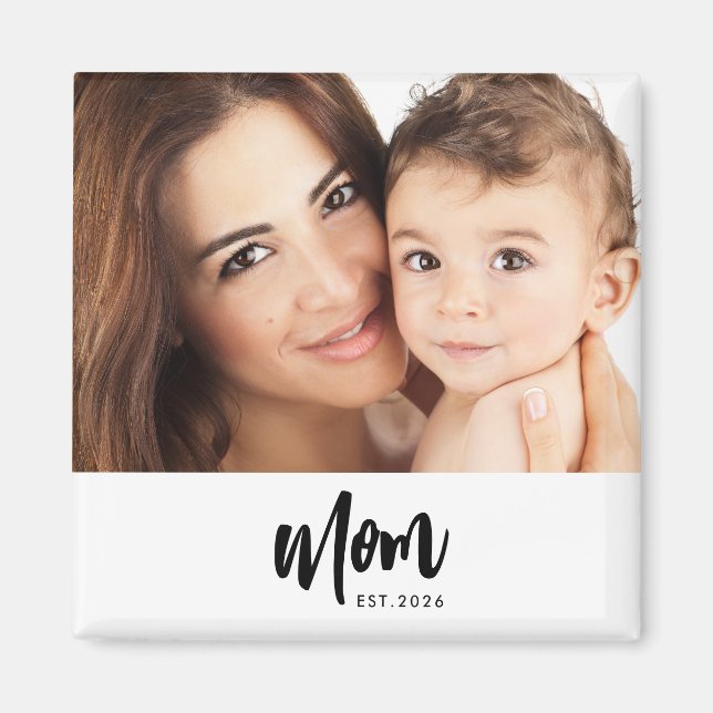Mum Established Photo Gift Magnet (Front)