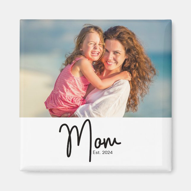 Mum Established Photo Gift Magnet (Front)