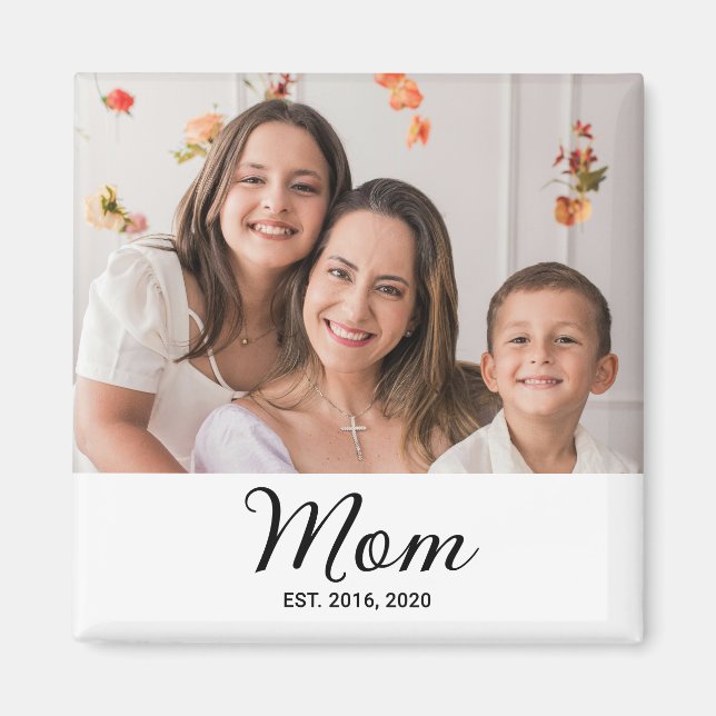 Mum Established Photo Gift Magnet (Front)