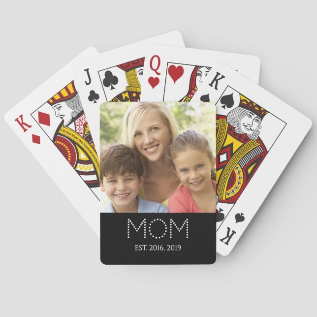 Mum Established Photo  Playing Cards (Back)