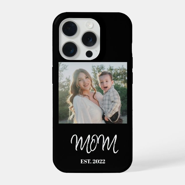 Mum Established, Photo, Script, iPhone phone case (Back)