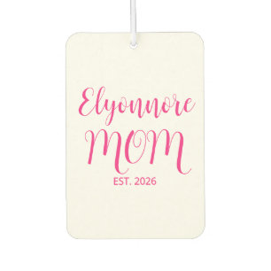 Mum Established Pink Script Name Car Air Freshener