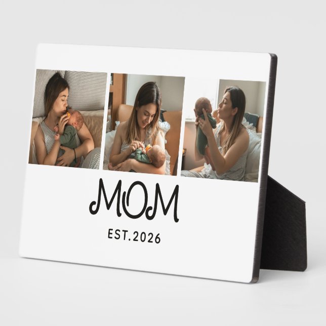 Mum Established Script 3 Photo  Plaque (Side)