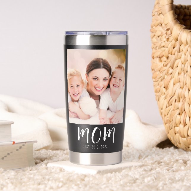Mum Established Script Black 2 Photo Insulated Tumbler (Living Room (Rotated))