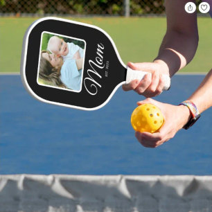Mum Established Script Black 2 Photos  Pickleball Paddle