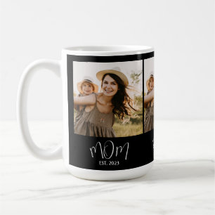 Mum Established Script Black 3 Photo Coffee Mug