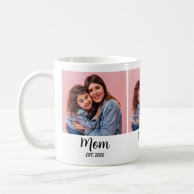 Mum Established Script Black 3 Photo  Coffee Mug (Left)