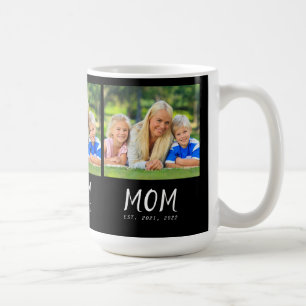 Mum Established Script Black 3 Photo Coffee Mug