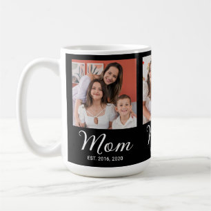 Mum Established Script Black 3 Photo Coffee Mug
