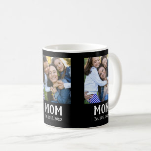 Mum Established Script Black 3 Photo Coffee Mug