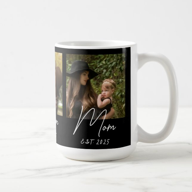 Mum Established Script Black 3 Photo  Coffee Mug (Right)