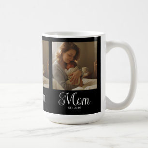 Mum Established Script Black 3 Photo Coffee Mug