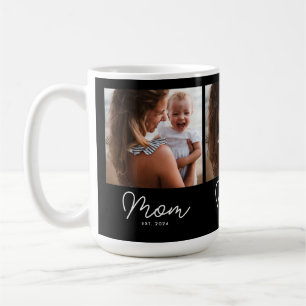 Mum Established Script Black 3 Photo Coffee Mug