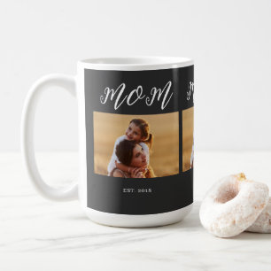 Mum Established Script Black 3 Photo Coffee Mug