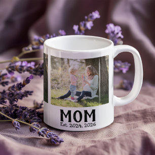 Mum Established Script Black 3 Photo Coffee Mug