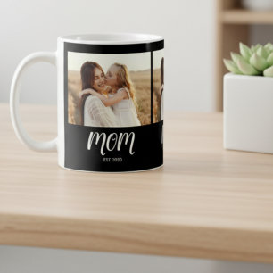 Mum Established Script Black 3 Photo Coffee Mug