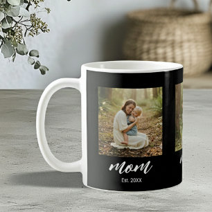 Mum Established Script Black 3 Photo Coffee Mug