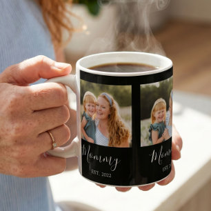 Mum Established Script Black 3 Photo Coffee Mug