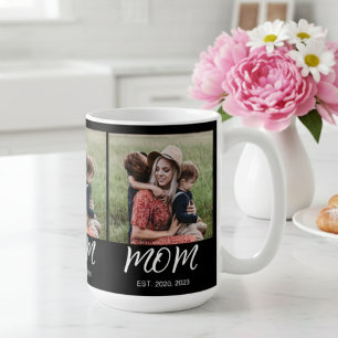 Mum Established Script Black 3 Photo Coffee Mug
