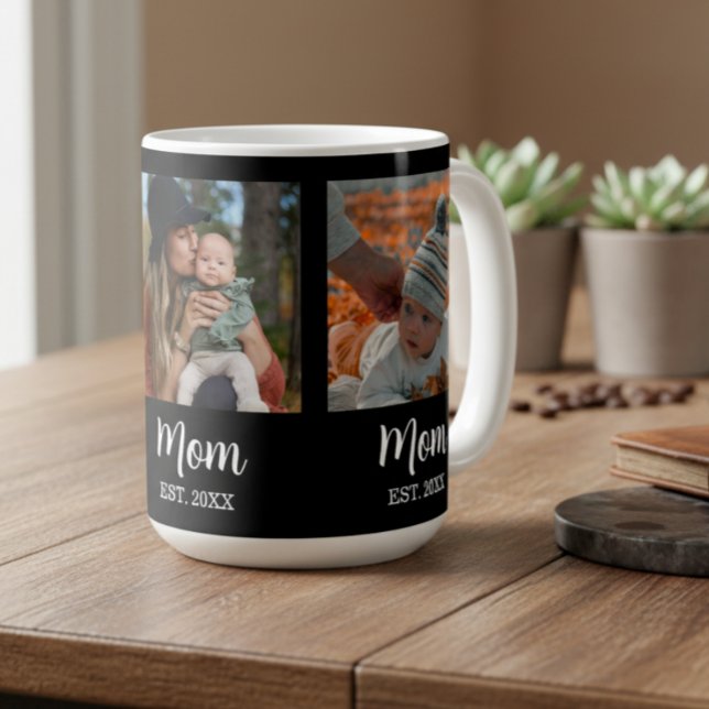 Mum Established Script Black 3 Photo  Coffee Mug (Creator Uploaded)