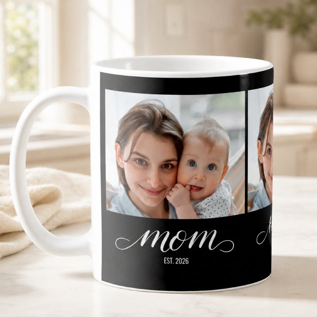 Mum Established Script Black 3 Photo  Coffee Mug (Creator Uploaded)