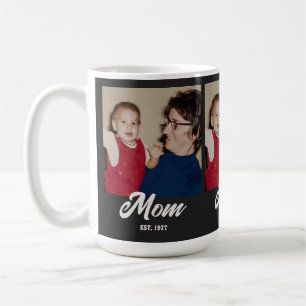 Mum Established Script Black 3 Photo Coffee Mug