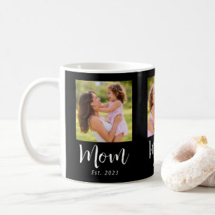 Mum Established Script Black 3 Photo Coffee Mug