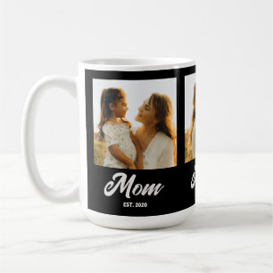 Mum Established Script Black 3 Photo Coffee Mug