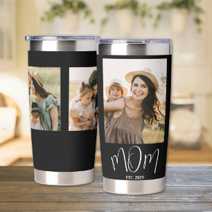 Mum Established Script Black 3 Photo Insulated Tumbler